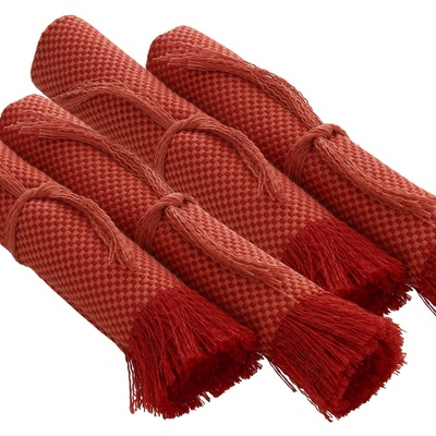 SET 4 INDIVIDUALES MESA TELA RAFIA